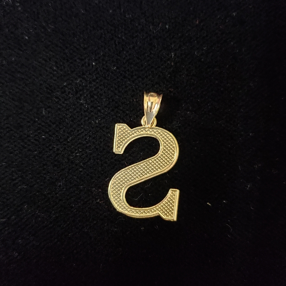 10kt Gold Letter S Pendant - Picture 3 of 11